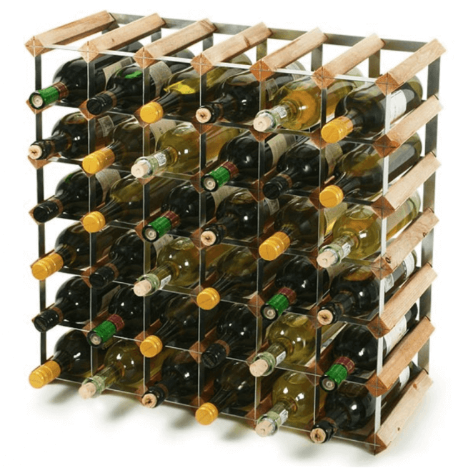 Vinreol i fyrretræ til 42 flasker